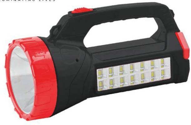 FIRSTLIKE 50W Laser Torch with 14 High Bright SMD Side Emergency Light, Rechargeable Torch Torch