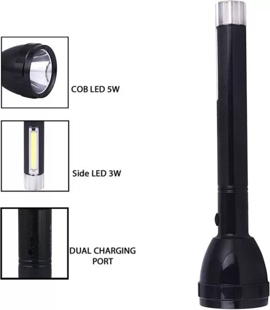 MHAX Lithium Battery Long Range Led torch Light Rechargeable with 2000mAh Battery Torch