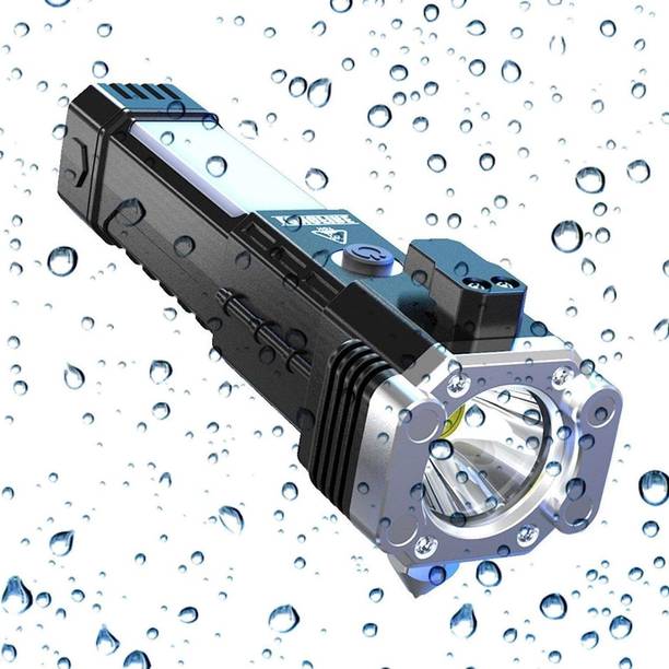 ZENTERY Led 3W Long Range Car Rescue Hammer Window Glass and Seat Belt Cutter Built-200 Torch