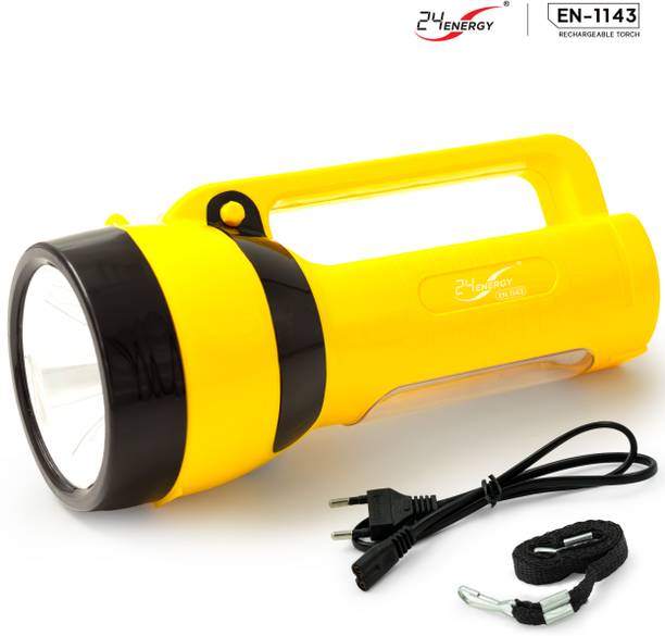 24ENERGY 2 in 1 Rechargeable High Power Search Torch Kisan + Side Emergency Light EN-1143 Torch