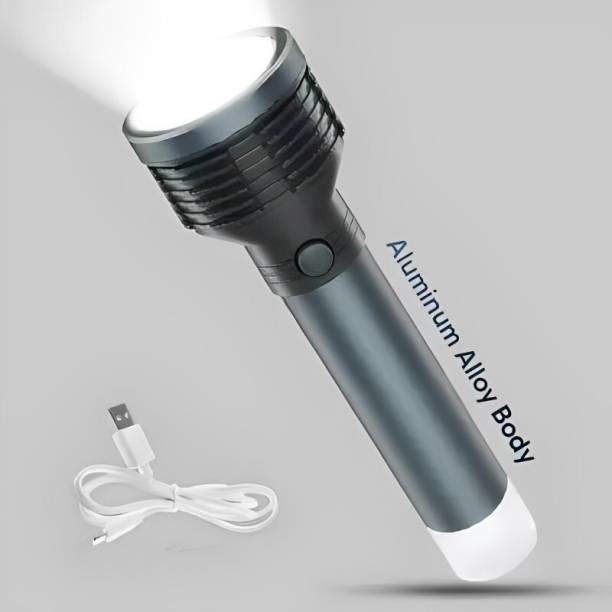 CRENTILA Rechargeable 2 in 1 Long Distance Torch Up to 1 Km high power & Dual Battery S7 Torch