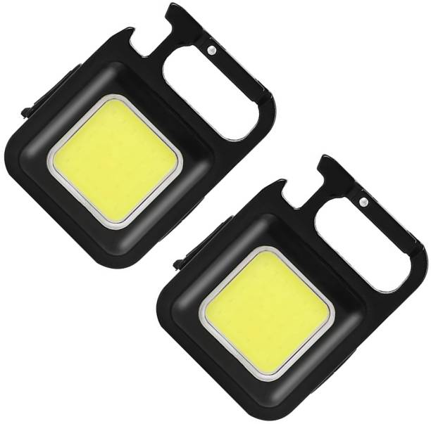 WRADER USB Rechargeable Keychain Torch Light COB Flashlight Mini Torch Light PACK OF 2 Torch
