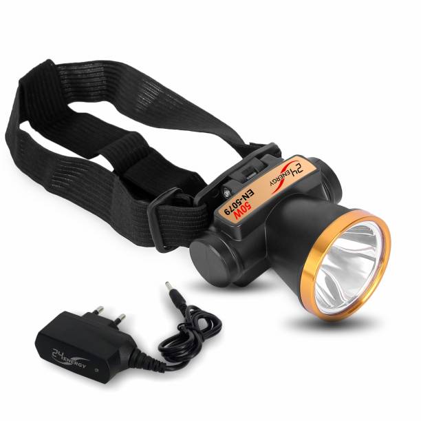 24 ENERGY 50 Watt Head Light Torch with Charger Rechargeable Torch