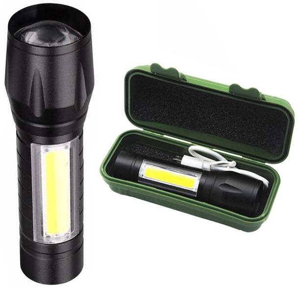 MOBIZAC Rechargeable Mini LED Torch XPE COB Flashlight Pocket Torch with Long Range Torch