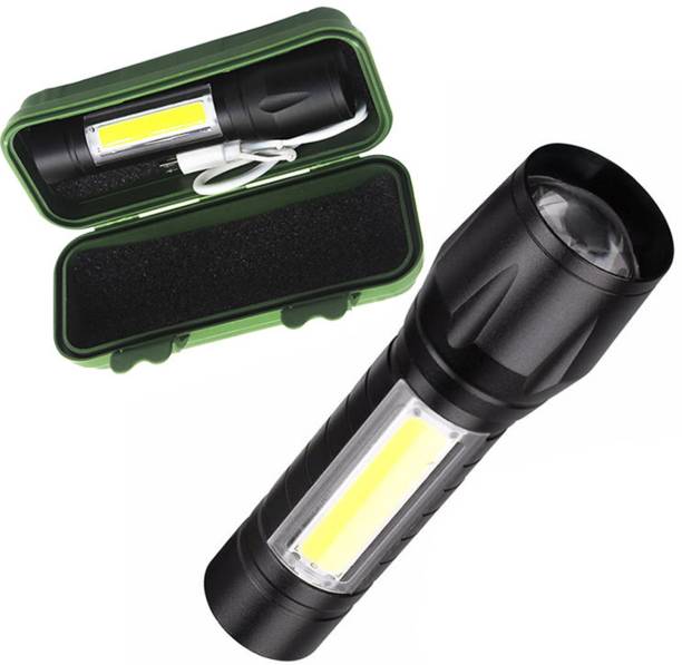 WRADER Zoomable LED Torch XPE Side Searchlight Rechargeable Torch Waterproof Torch