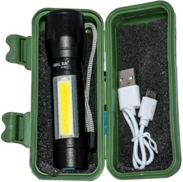 MHAX Mini Rechargeable Super Bright Zoom COB USB Charging Torch Torch