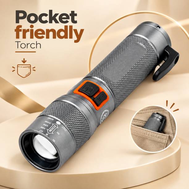 TIGER HEAD POWER HP-361 LED POWERFUL TORCH WITH ZOOM FLASHLIGHT WITH SEATBELT CUTTER Torch
