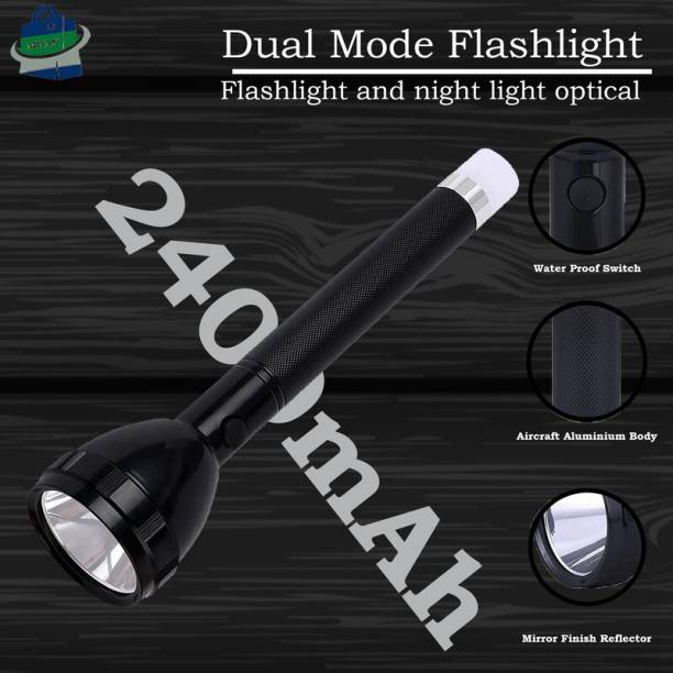 MHAX RECHARGEABLE TORCH TWO IN ONE FLASH LIGHT WITH BACK LIGHT Torch