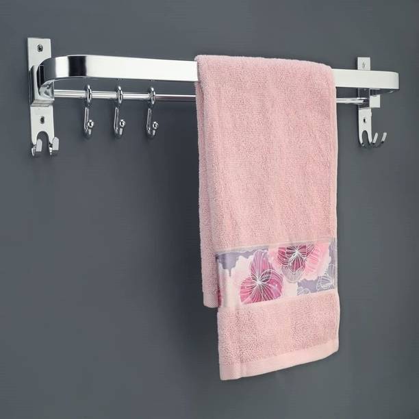 Character Anti Rust 304 Folding Rod with Hooks, Towel Rack,Towel Bar 24 inch 1 Bar Towel Rod