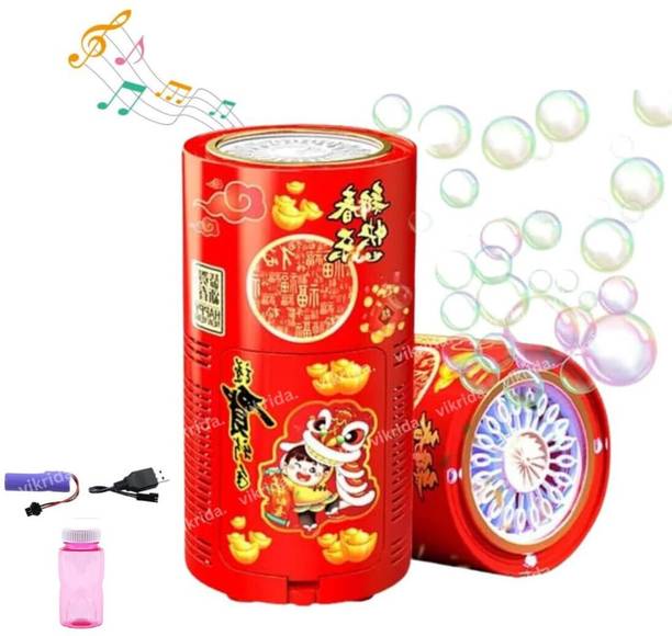VikriDa Fireworks Bubble Maker Machine with Light & Music for Kids Party Fun Toy Bubble Maker