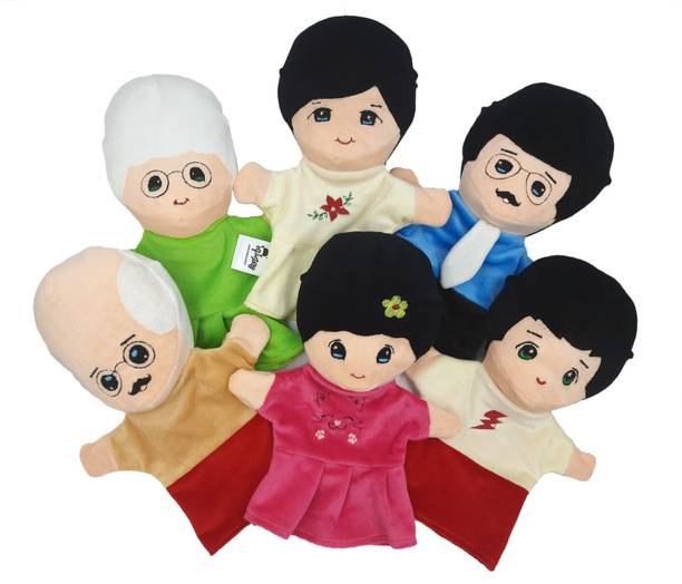 Elfactory Family Hand Puppet Set of 6 Characters (10in) Hand Puppets