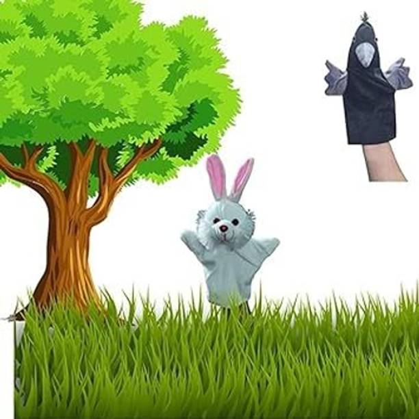 VARUSH Story Telling Educational Hand Puppet Crow & Rabbit for Kids (Set of 2) Hand Puppets