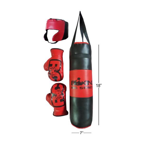 R.C sports Styx Red boxing kit for kids aged 4-8 yrs with punching bag | gloves | Headguard Boxing