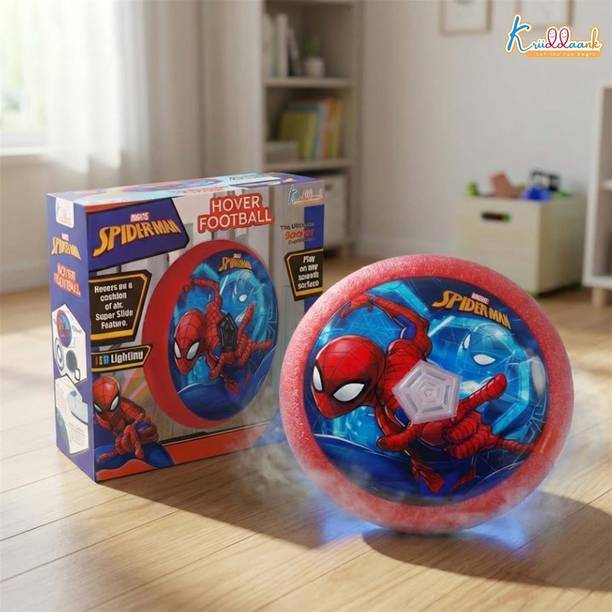Kriiddaank Spiderman Hover Football Indoor Game with LED Lights Hoverball