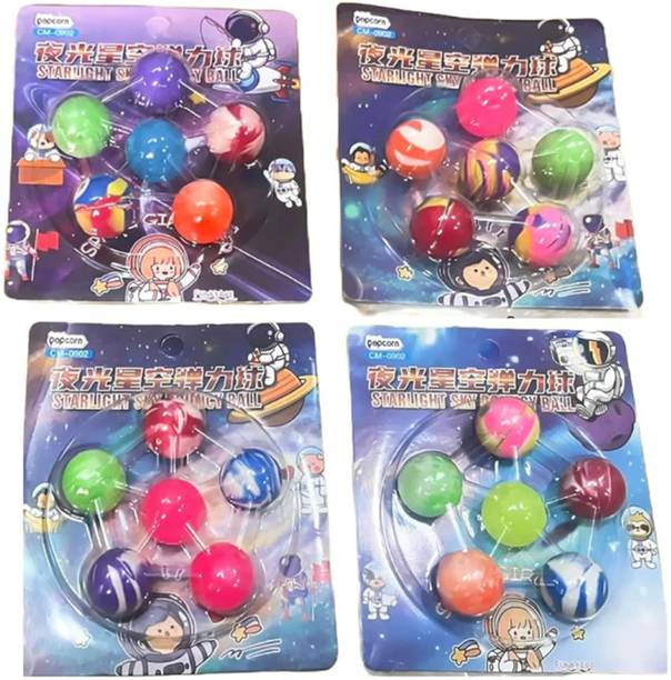 Hariprasanth Bouncy Balls (6pcs) - (Random Colors) Each Ball Has 2.5cm Solid Bounce Ball Crazy Ball