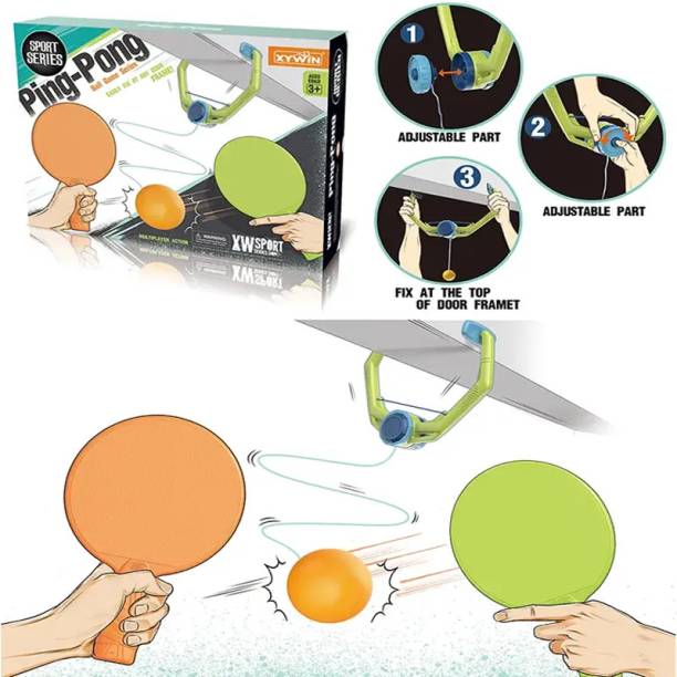 CountryLink Hanging Table Tennis Ping Pong Ball with FREE EXTRA Ball and 2 Racket Table Tennis Kit