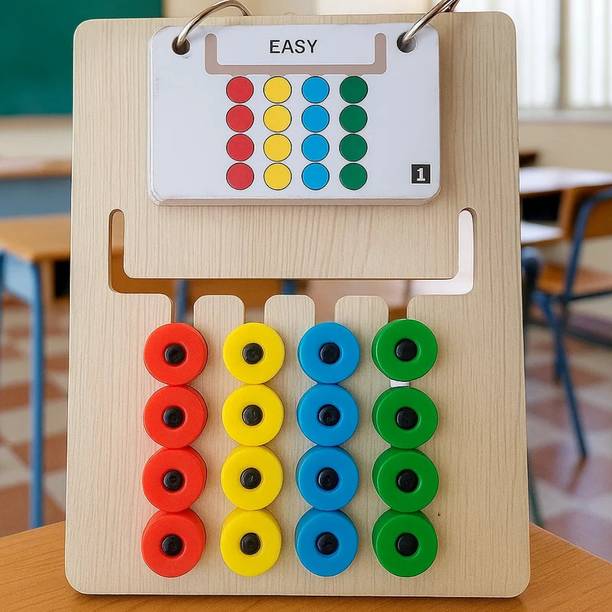 Pulsbery Kids Montessori Slide Puzzle Game,Pattern Matching Educational Activity Toy Skates & Skateboard