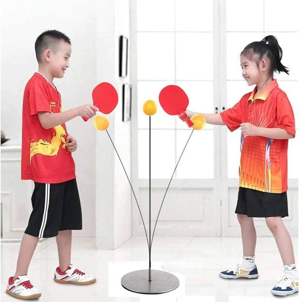 KIDOLOGY Table Tennis Trainer Set for Kids | Indoor Practice Toy with 2 Rackets & 3 Balls Table Tennis