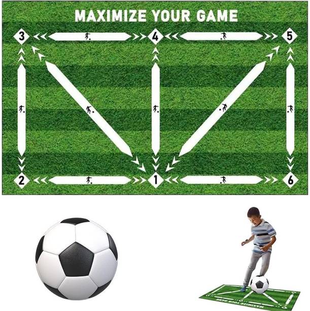 PLAY HARD Football Training Mat for Beginners Teens 236x354in Footstep Solo Soccer Mat Football