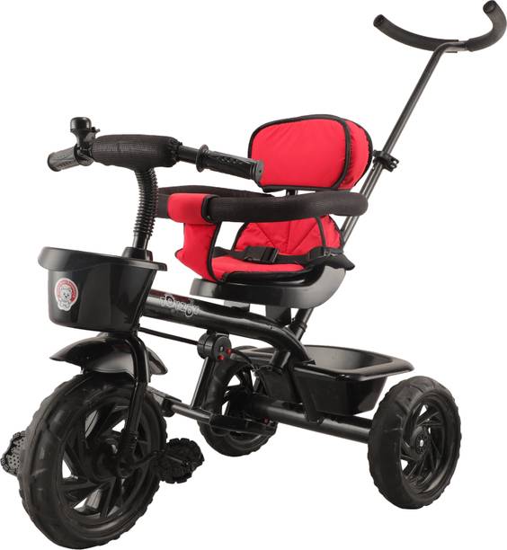 JoyRide Learn-to-Ride Trike on 3 Wheels with Safety Harness, Non-Slip Pedal,Storage Basket and Removable Parent Handle JR531 Tricycle