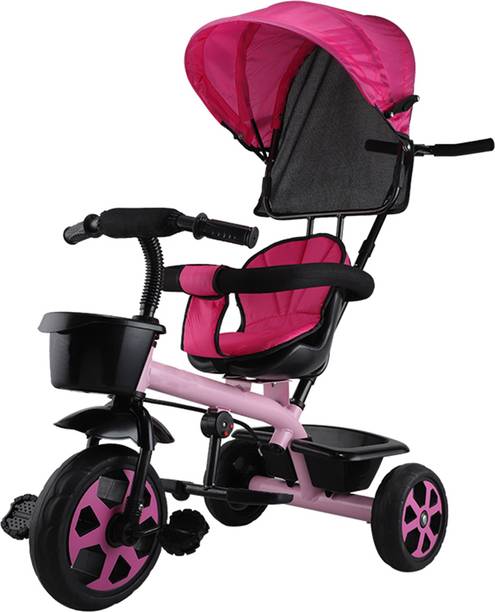 JoyRide Tricycoo 4.1 Kid's Tricycle, Push Tricycle, Toddler Trike, 4 Stages (Pink) Tricycle