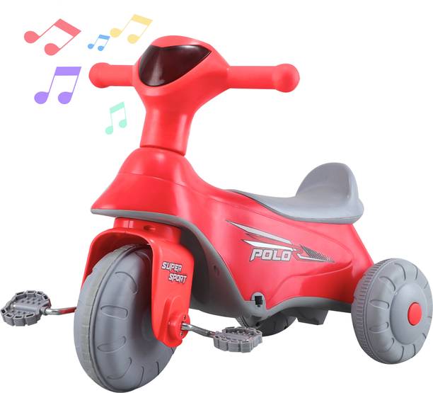 KIDS FIRST STEP 2 in 1 Bike for Kids | Music Horn | Multicolour Light | Cycle for 2-5 Boy & Girl POLO-10 Tricycle