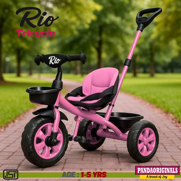 Pandaoriginals RIO PREMIUM HEAVY DUTY TRICYCLE AGE 1-5 YRS| STRONGEST FRAME, WEIGHT CAP: 40KGS Tricycle