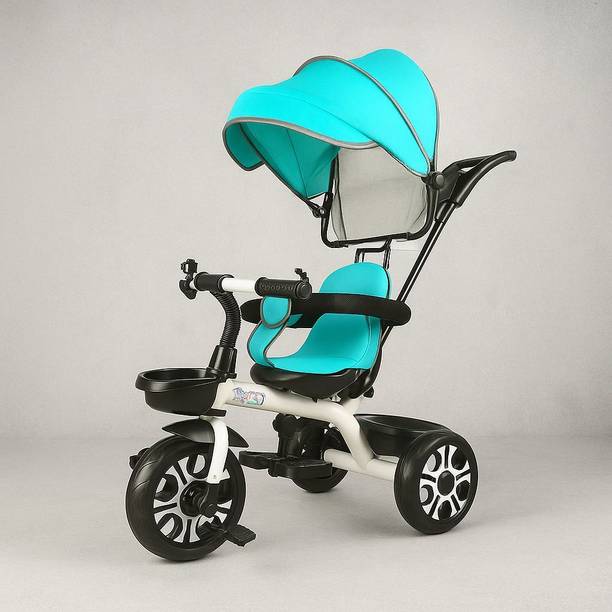 LOL-FUN Tricycle with Canopy and Dual Storage Basket tricycle baby for kids canopy Tricycle