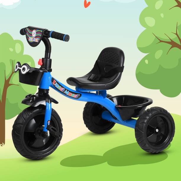 TOYSHOPPEE Smartest and Safest Kids Tricycle with Eva Wheels,Storage Basket,Seat Belt. KIDDO BLUE Tricycle For Age 1-5 Years Kids Cycle Tricycle