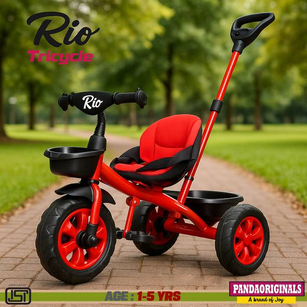 Pandaoriginals RIO PREMIUM HEAVY DUTY TRICYCLE AGE 1-5 YRS| STRONGEST FRAME, WEIGHT CAP: 40KGS Tricycle