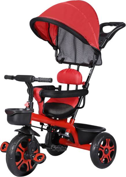 Keppz Keppz 4-in-1 Kids Tricycle Canopy, Harness & Parent Handle kpt0125red Tricycle