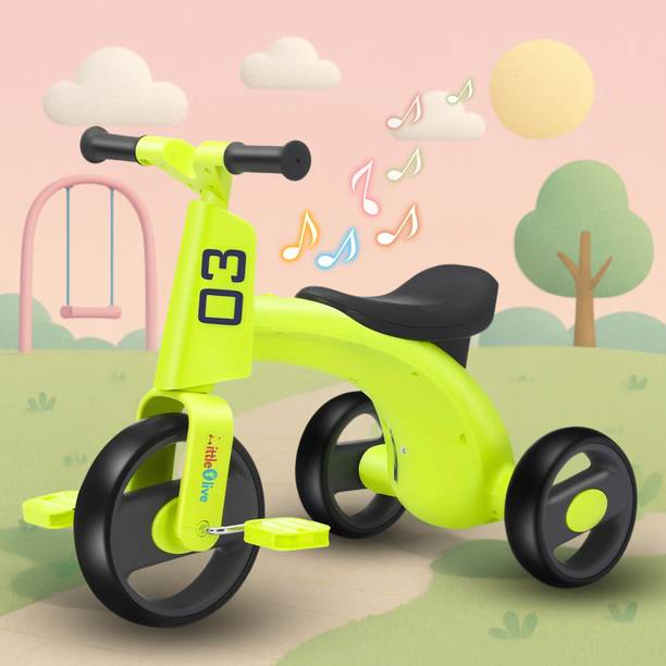 Little Olive Trikster Tricycle for Kids | Wider Seat & Anti-Skid Wheels | Age 1.5 to 4 Years Tricycle