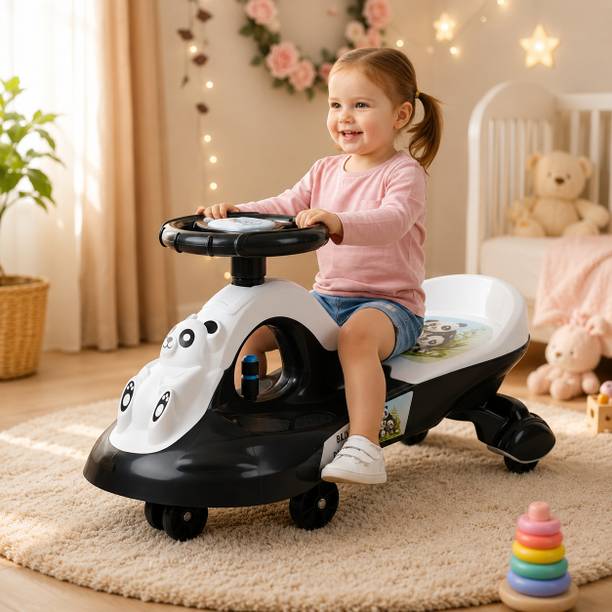 Stepupp panda magic car STP PINK HANDLE FOR KIDS FRONT AND BACK BASKET-02 Tricyc