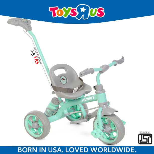 Toys R Us Avigo Parent Rod , Sipper, Footrest, Seat Belt Nexa Premium Tricycle For Kids | 2-5 yrs Tricycle
