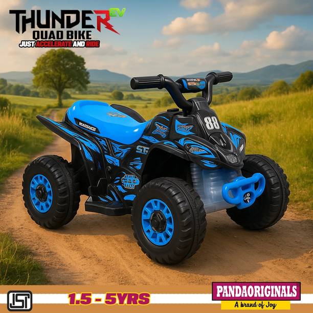Pandaoriginals ATV EV CAR ATV Ev With Music And Lights, Forward and Backward Gear, Built in MP3 player Tricycle