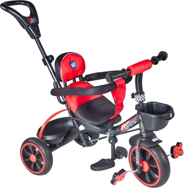 MeeMee Easy to Ride Baby Tricycle with Push & Adjustable Handle & Toy Basket (Black) Tricycle