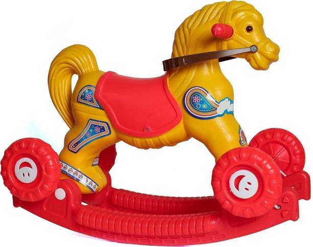 Fuddu 5Pc 2 in 1 Horse Rider for Kids 1-5 Yr Birthday Gift for Boys/Girls OH BABY' by Plastic Chetak Horse With Rocking Function Rideons & Wagons Ride Tricycle