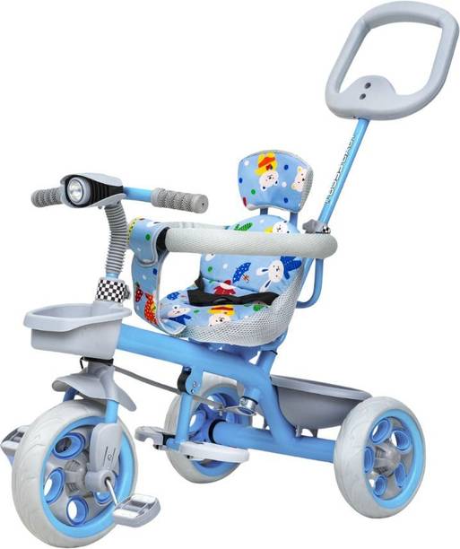 Keppz Cute Baby Tricycle Adjustable Handle, Basket & Cushioned Seat. kpt0114blu Tricycle