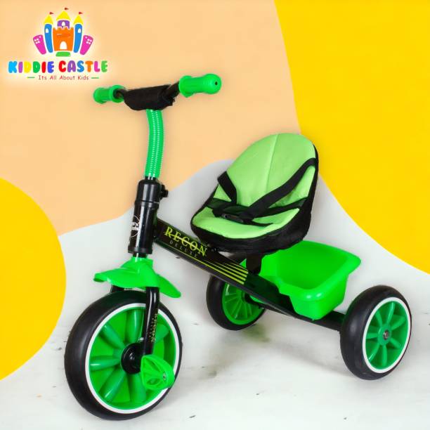 Kiddie Castle Recon Tricycle with Cushioned Seat, Storage Basket and Safety Belt for Toddlers Recon Tricycle with Cushioned Seat, Storage Basket and Safety Belt for Toddlers Tricycle