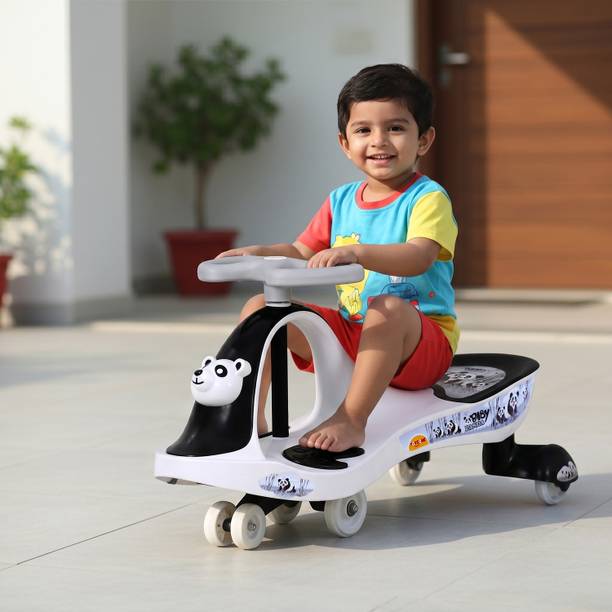 kidznation Baby Panda Kids Magic Car/Swing Car Ride On -Multicolour 50940F Tricycle