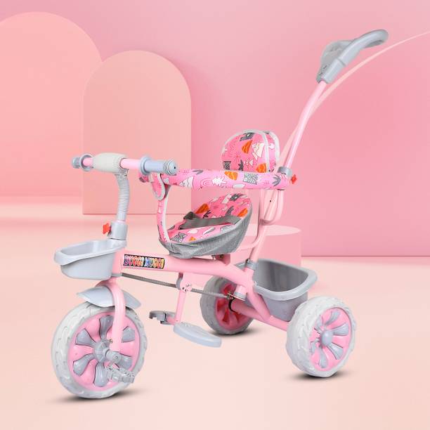 NEXOVA KIDS CYCLE STORAGE BASKET WITH PARENTAL HANDLE,SEFTY BELT BABY BOYS&BABY GIRLS SOFT CUSHION SEAT TRICYCLE Tricycle