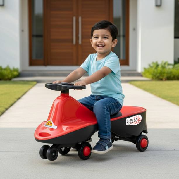kidznation KIDZNATION Little Champ Swing Car Red | Magic Ride-On Car for Kids 97877F Tricycle