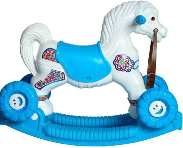 Fuddu 5Pc Baby Ride-On Chetak Horse Non-Musical Rider Toy for Toddlers CHETAK Horse with Rocking Function and Running Ride-On Rideons & Wagons Tricycle