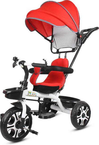 vyana sales Tricycle with Canopy and Parental Handle white canopy baby for kids 66 Tricycle