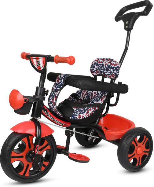 TOYSHOPPEE 12-60 Months Kids Tricycle with Cushion Soft Seat,Storage Basket,Parental Handle Best Kids N-1 Tricycle Baby Boys-Baby Girls Tricycle