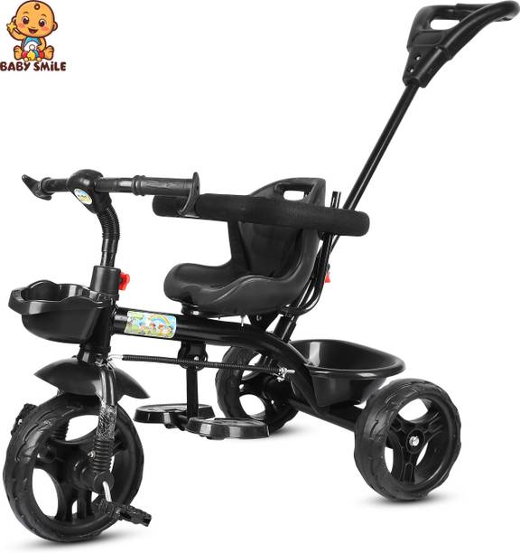 Baby Smile TRICYCLE FOR BABY KIDS FOR GIRL OR BOY Best for age 1,2,3,4,5 year kids Tricycle R1 CAT BLACK Tricycle