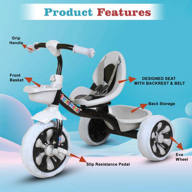 Dugri Tricycle with Seat Blet,FOR BABY KIDS THE BABY Kids Best Tricycle New Model with Seat Belt Tricycle