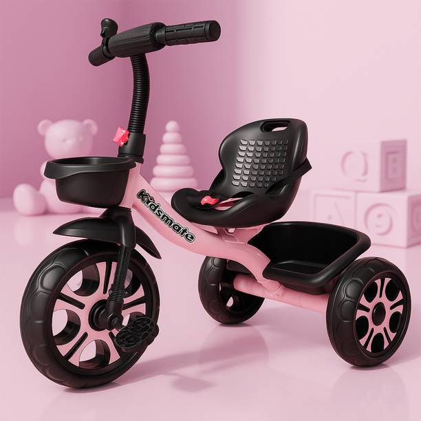 Kidsmate Ninja Plug N Play Kids/Baby Tricycle, Storage Basket, Cushion Seat, and Seat Belt for 12 Months to 48 Months Boys/Girls/Carrying Tricycle