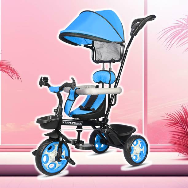 Stepupp Grow stepup grow canopy handle with basket for kids tricycle light blue colour stp grow light blue canopy handle with basket-04 Tricycle
