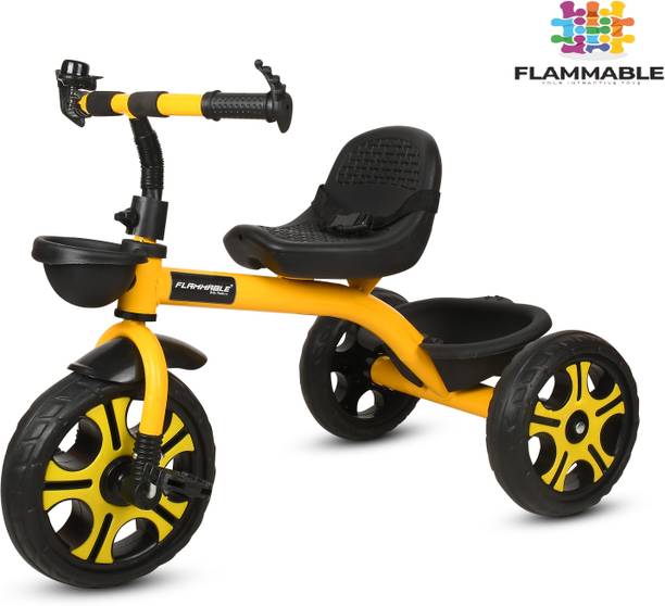 FLAMMABLE Tricycle with Dual Storage Basket | kids 2 to 5 years and Seatbelt DVPOT-13B Tricycle